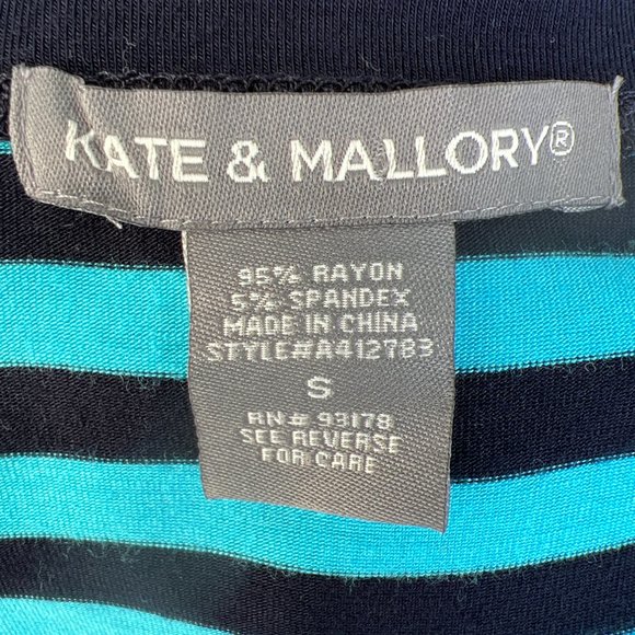 Kate & Mallory Long Sleeve Scoop Neck Mini Dress Black & Turquoise Size Small - Picture 7 of 8